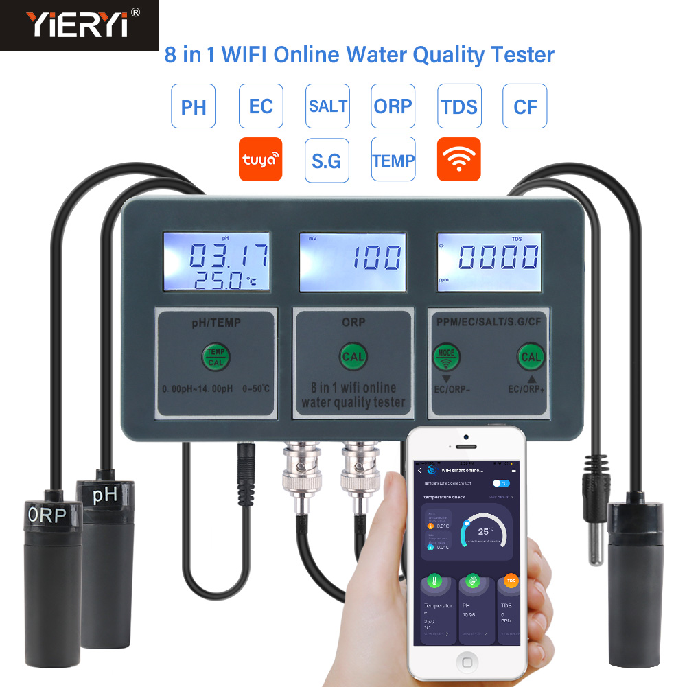 Ph Ec Meter Hydroponic - WiFi Tuya Smart PH Meter Data