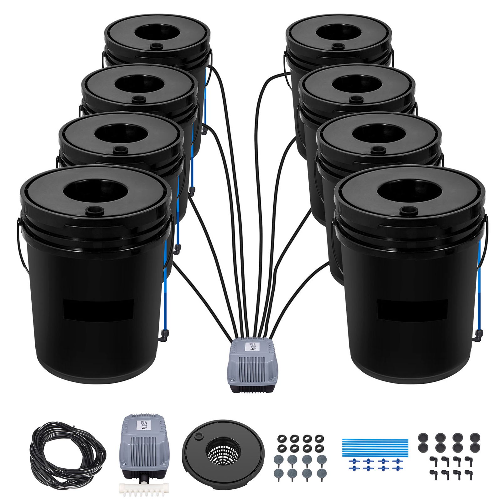 Dwc Bucket System 5 Gallon - System hydroponiczny DWC, 5 galonów, 8
