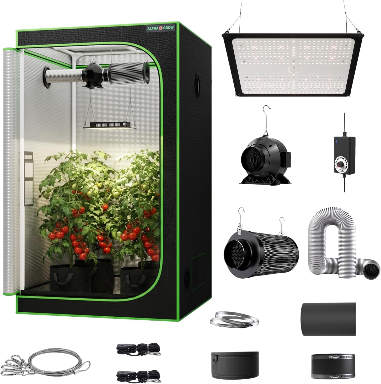 Grow Tent 4X4 Mylar - Kompletny zestaw do uprawy roślin w