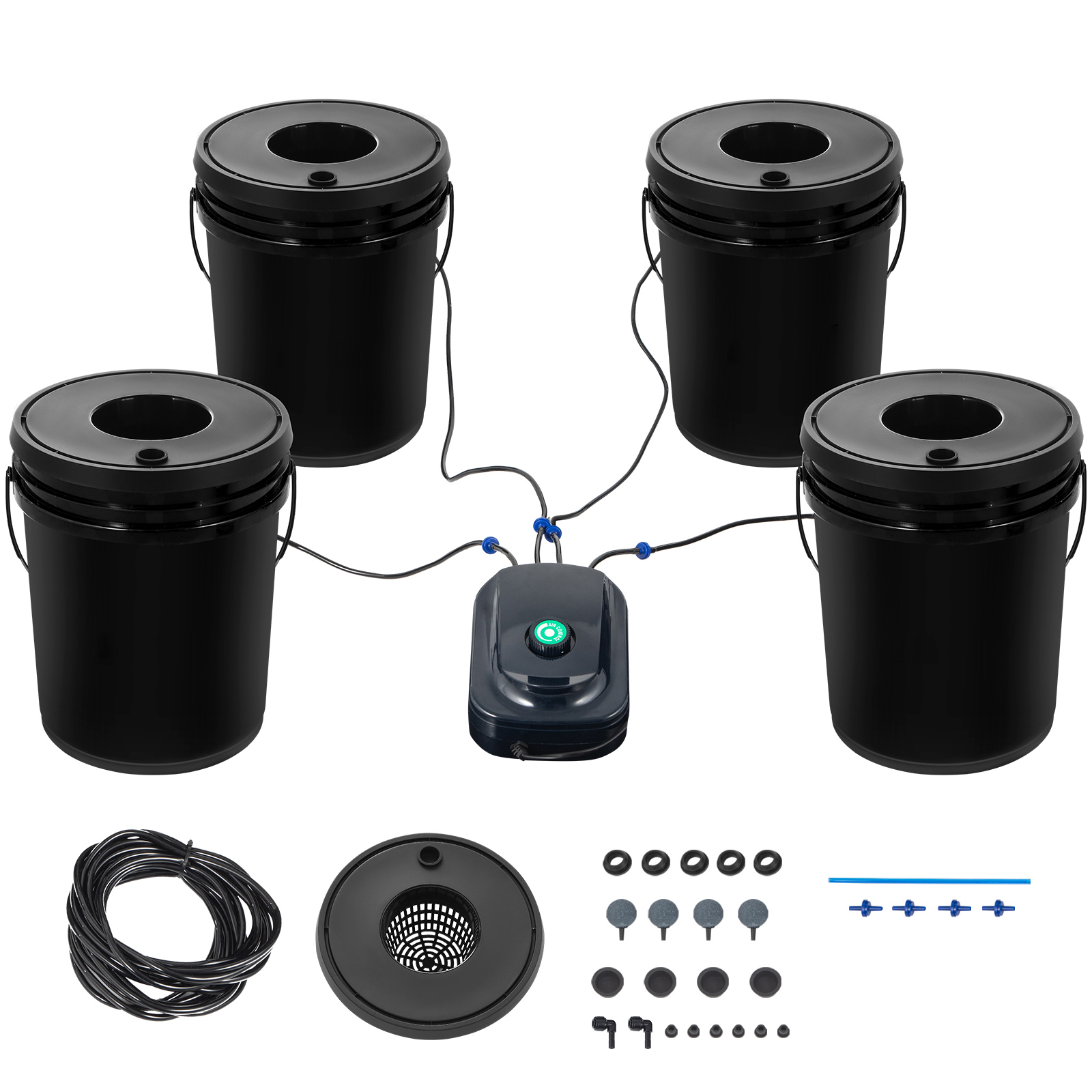 Dwc Bucket System 5 Gallon - System hydroponiczny DWC, 5 galonów, 4