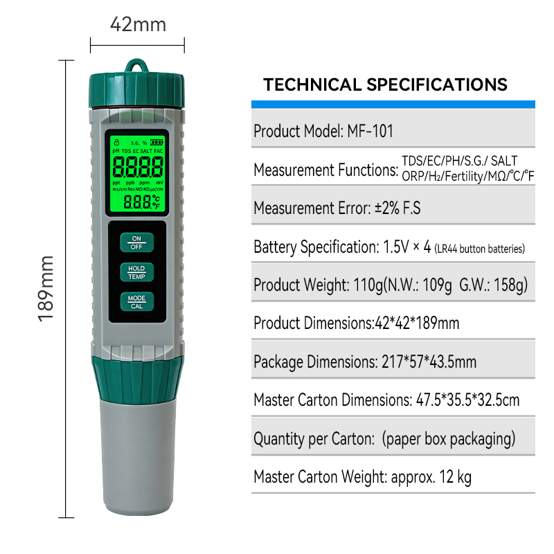 Nowy miernik pH 10 w 1: pH, TD – Ph Ec Meter Hydroponic recenzja i cena