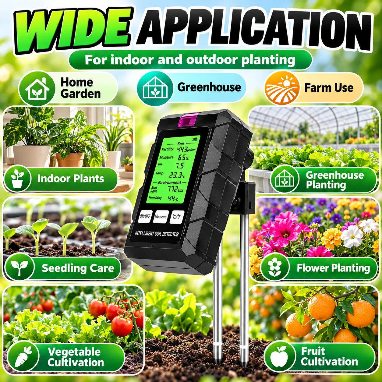 6-w-1 Cyfrowy Miernik Gleby, T – Ph Ec Meter Hydroponic recenzja i cena