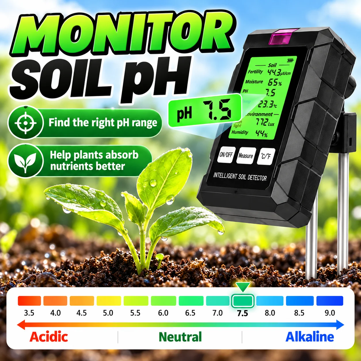 6-w-1 Cyfrowy Miernik Gleby, T – Ph Ec Meter Hydroponic recenzja i cena