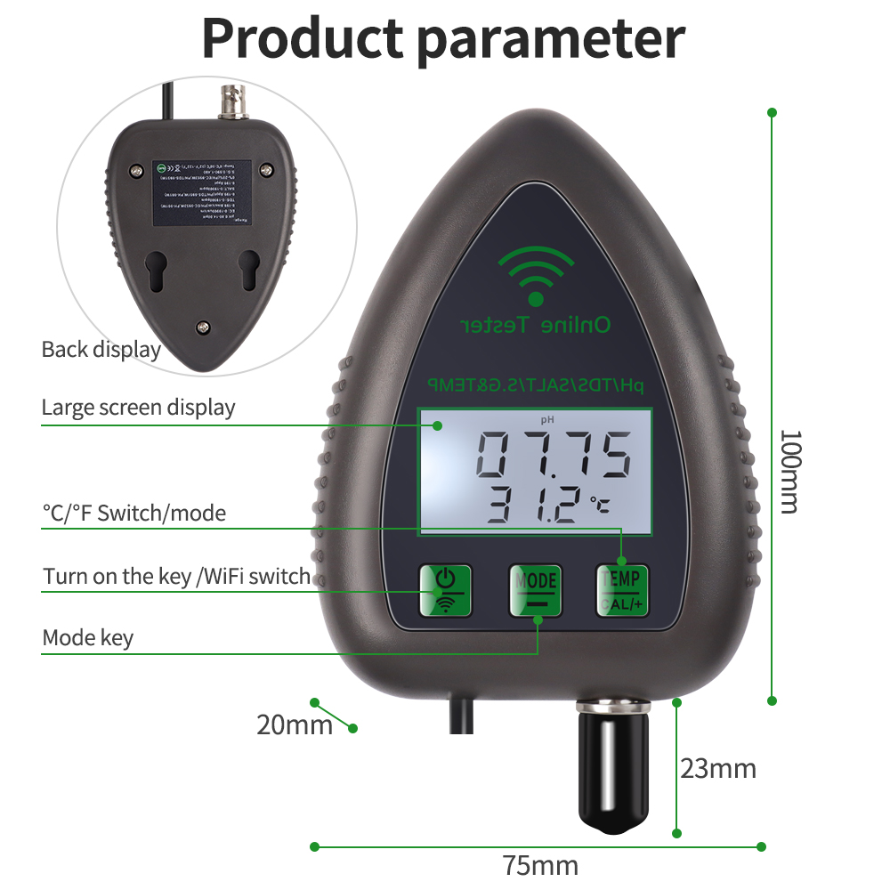 Tuya WiFi 5 w 1 – urządzenie d – Ph Ec Meter Hydroponic recenzja i cena