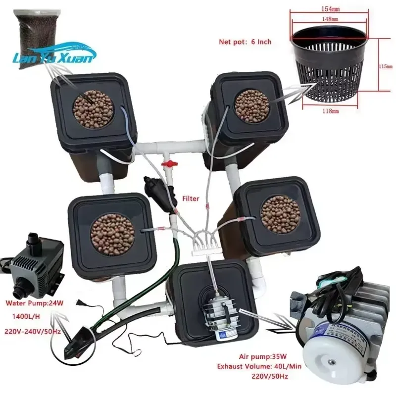 Zestaw hydroponiczny RDWC na 5 – Deep Water Culture Kit recenzja i cena