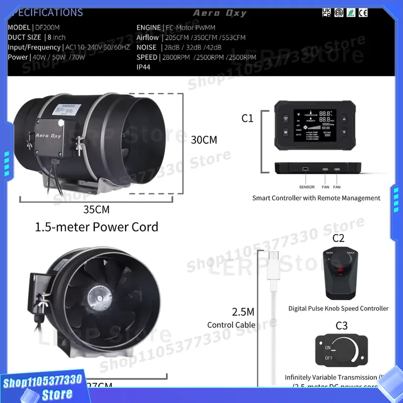 Wentylator kanałowy 200mm 8 ca – Inline Duct Fan 8 Inch recenzja i cena