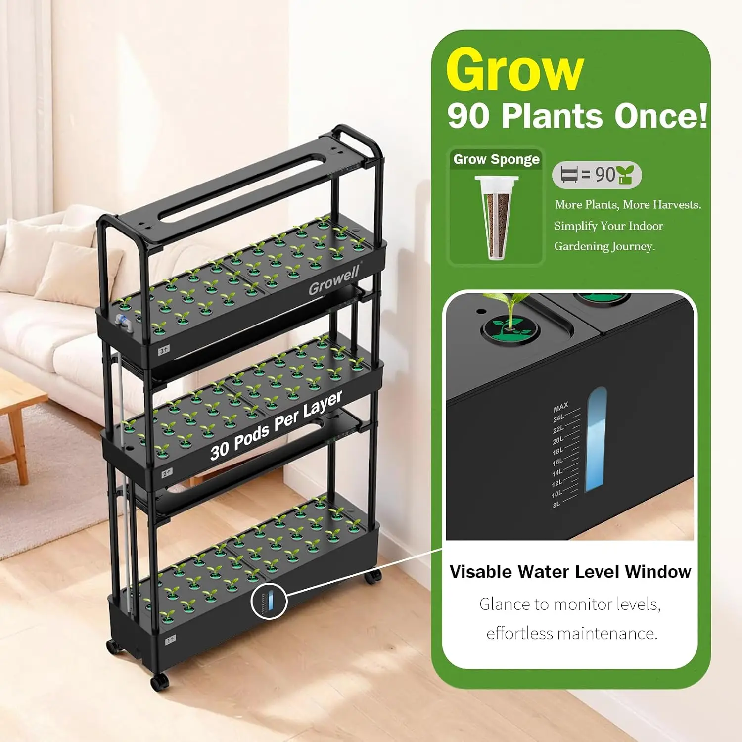 Duży zestaw do hydroponicznej  – Hydroponic Tower Garden recenzja i cena
