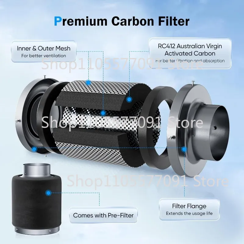 Zestaw wentylatora kanałowego  – Carbon Filter Grow 6 Inch recenzja i cena